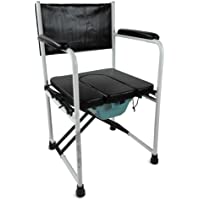 Mobiclinic- Silla WC con tapa- Ebro- Marca española- Silla con inodoro- Plegable- Acero cromado- Reposabrazos y asiento…